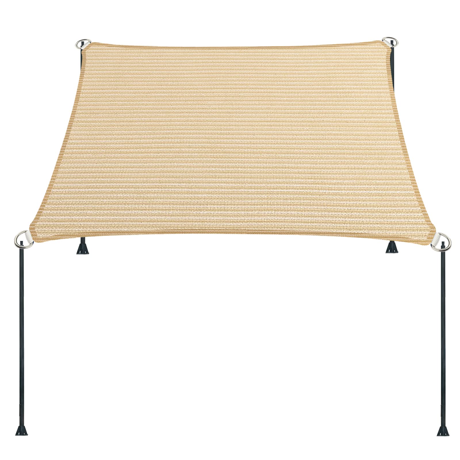 4' X 8' Beige Straight Edge Sun Shade Sail, Rectangle Awning Outdoor Shade Cloth Pergola Cover Uv Block Fabric- Customized