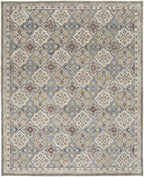 HomeRoots 514801 9 x 12 ft. Taupe Ivory & Red Wool Patchwork Hand Tufted Handmade Stain Resistant Rectangle Area Rug