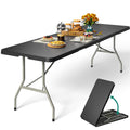YITAHOME 8FT Folding Tables, Heavy Duty Folding Table with Carrying Handle, Plastic Fold up Table for Outdoor Camping Picnic Par