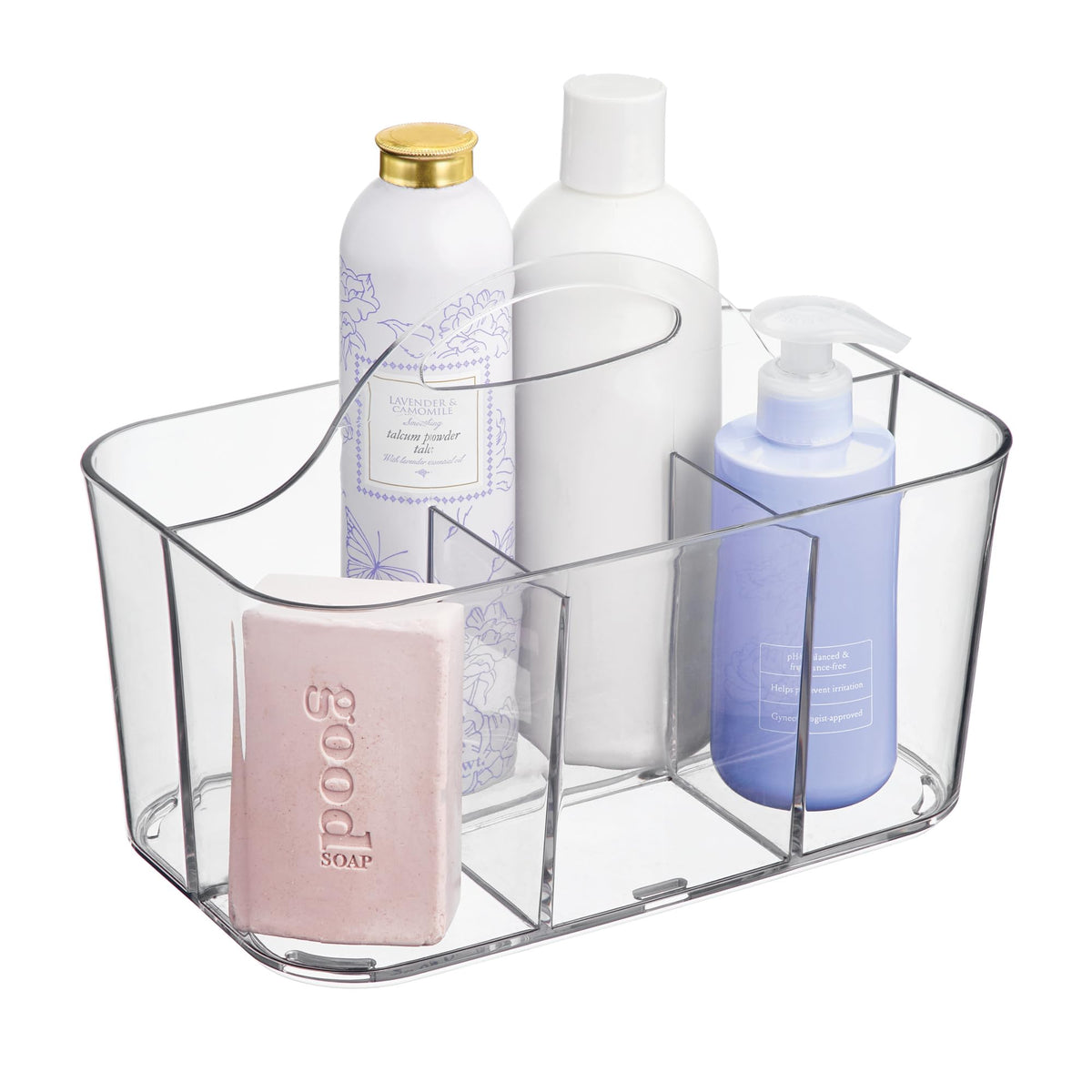 InterDesign Clarity Bathroom Shower Caddy Tote for Shampoo, Conditioner, Soap  Clear