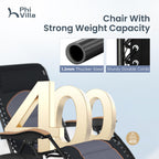 Phi Villa Xxl Oversized Padded Zero Gravity Chair, Foldable Patio Recliner, 30' Wide Seat Anti Gravity Lounger With Cup Holder, Set Of 2, Support 400 Lbs (Black)