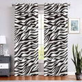 Animals Zebra Print Curtains, Black White Curtains, 42x84inches, 2 Panels