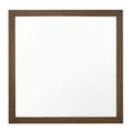 Benjara Transitional Style Wooden Frame Mirror with Grain Details, Brown