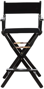Casual Home Director'S Chair ,Black Frame/Black Canvas,30" - Bar Height