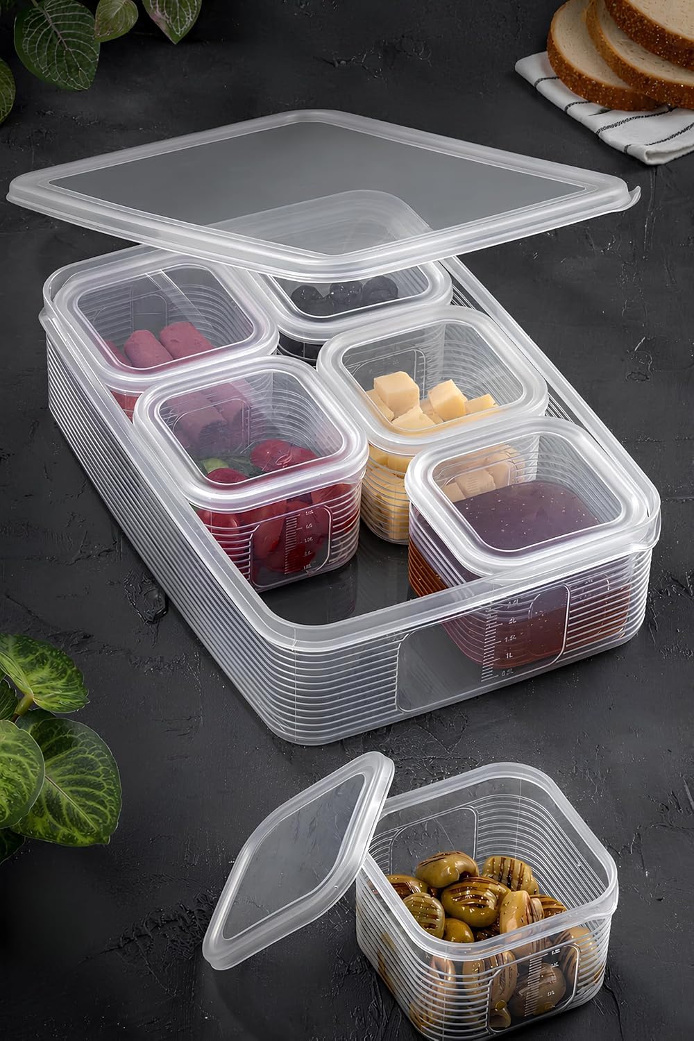 EARTHCONE Storage Box  Reusable 6in1 Snack & Food Storage Tray