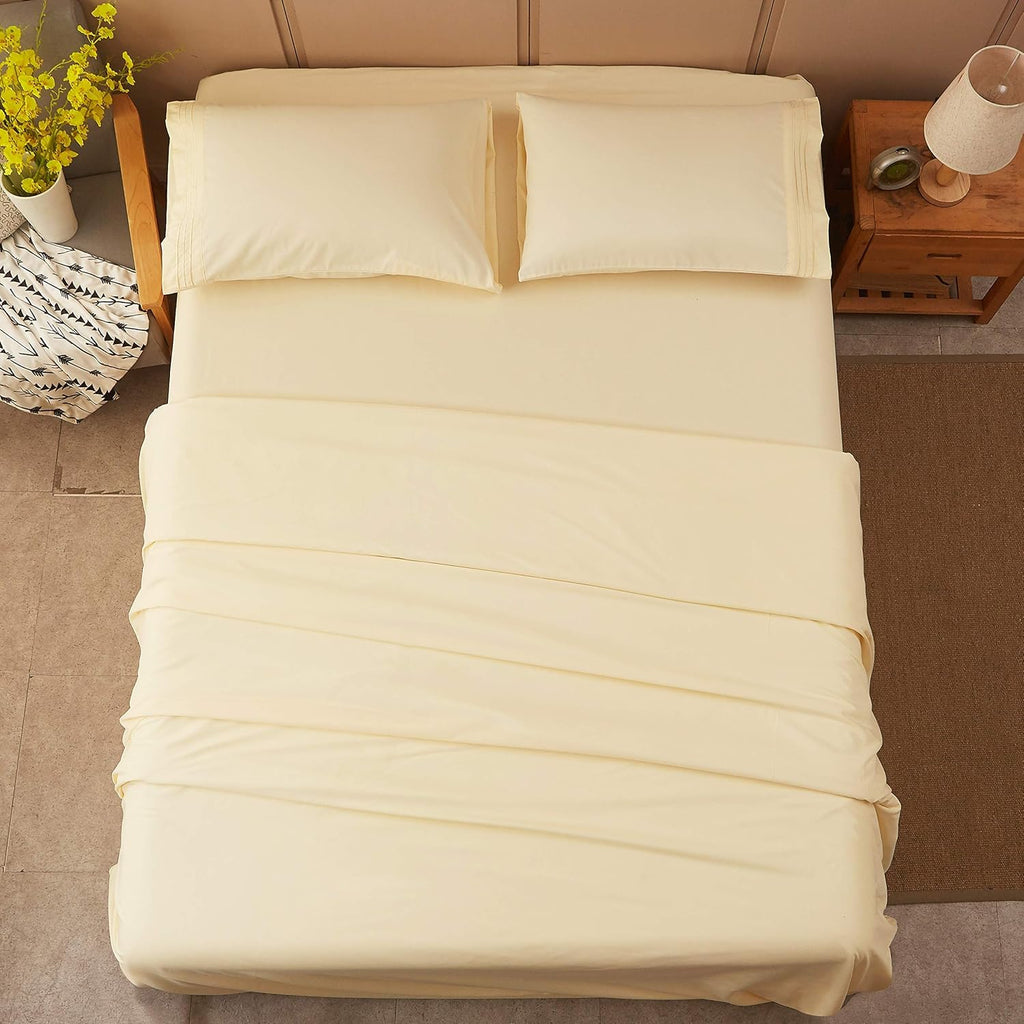 Knit Jersey 100% Cotton Sheet Set Soft And Comfy - Twin Extra Long, Txl 15'' Deep Pocket, Great For Dorm Room, Hospital And Spli