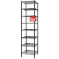 Finnhomy Heavy Duty 8 Tier Wire Shelving, 18X18X78.8 Inches 8 Shelves Storage Rack With Thicken Steel Tube, Pantry Shelves For Storage, Adjustable Metal Shelving Unit, Nsf Certified, Black