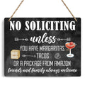 No Soliciting Sign For House, Do Not Knock Or Ring Doorbell Wooden Sign for Front Door, Farmhouse Baby Room Nursery Home Bedroom