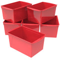 Storex Extra-Large Book Bin, Interlocking Plastic Organizer For Home, Office And Classroom, Red, 6-Pack (71131U06C)