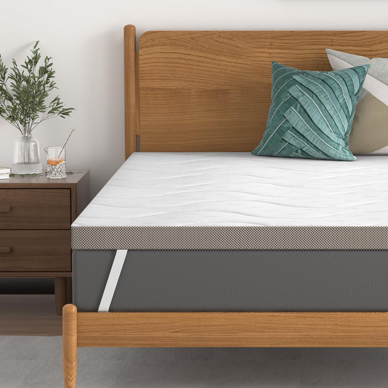 Sleepmax Extra Firm Mattress Topper 3 Inch Full Size - Firm Mattress Pad Bed Topper For Pain Relief - High Density Foam With Was