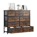 LUMTOK 10-Drawer Dresser, Fabric Storage Dressers for Bedroom, Hallway, Nursery, Closets, Steel Frame, Wood Top, Easy Pull Handl