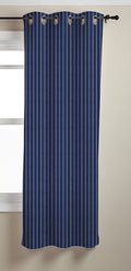 AIRWILL Cotton Striped Pattern Window  4X5Ft Grommet Semi Sheer Curtains  (Pack of 1 Pc)  Blue