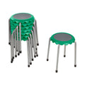 ECR4Kids Daisy Stackable Stool Set, Flexible Seating, Emerald, 8-Piece