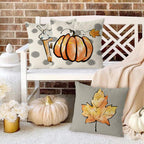 Gagec Fall Pillow Covers 18X18 Inch Set Of 4 Fall Football Pumpkin Maple Leaf Throw Pillowcase Holiday Home Decor Sofa Bedroom C