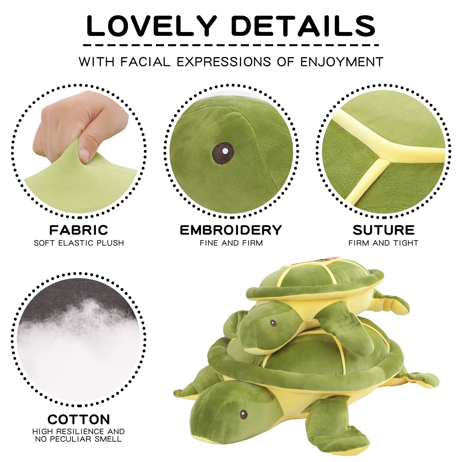 Dalmao 20 Inch Sea Turtle Stuffed Animals Green Soft Plush Toys Hugging Pillows Ocean Plushies,Gifts For Boys, Girls, Girlfriend