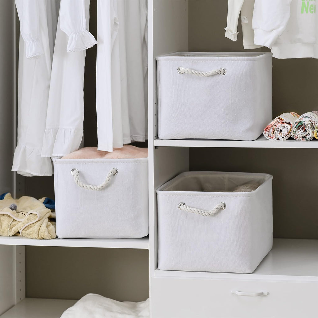 Thewarmhome Storage Basket For Shelves - 15.8X11.8X11.8 Inch 3 Pack Fabric Storage Cubes, Collapsible Storage Bin For Organizing