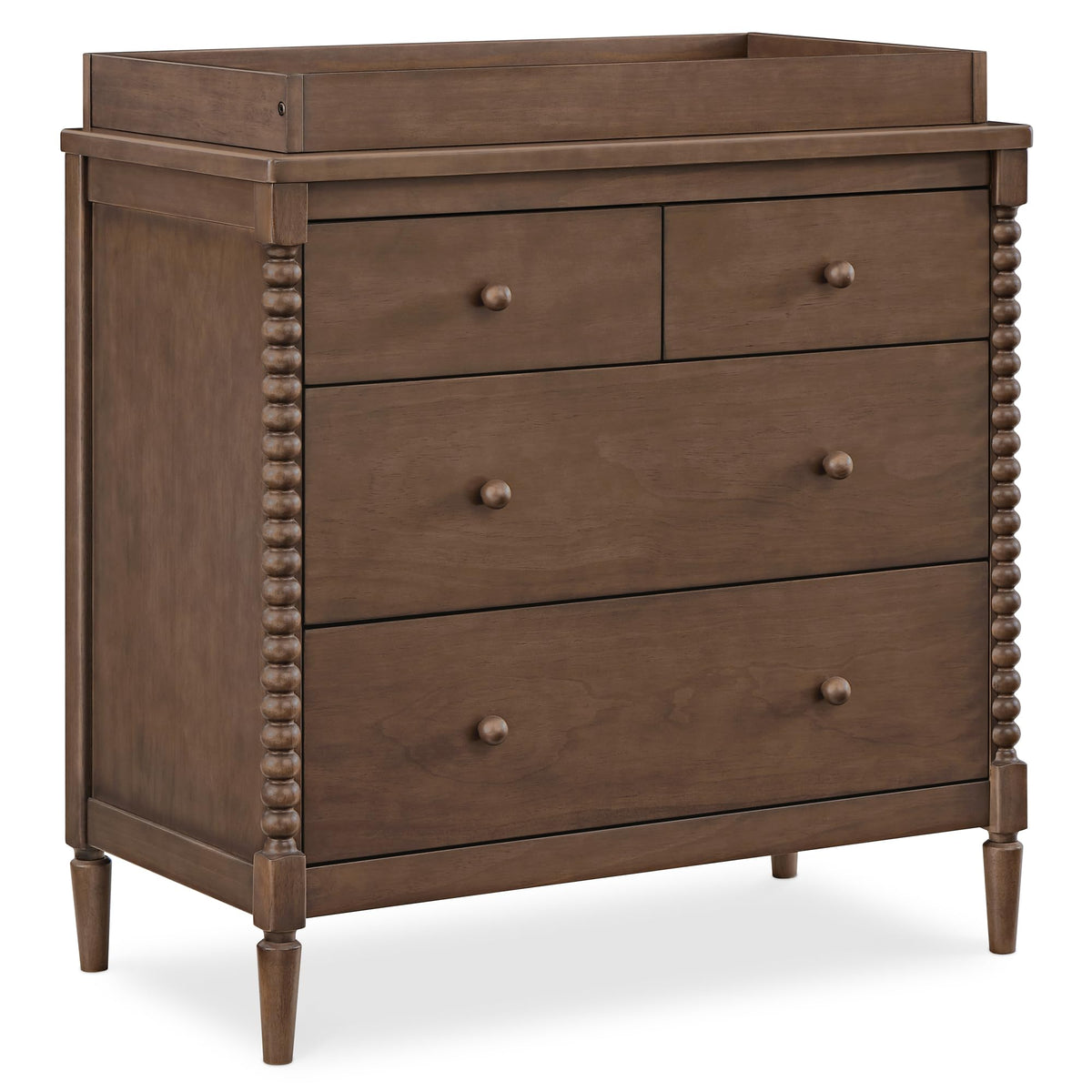 Delta Children Saint 4 Drawer Dresser with Changing Top and Interlocking Drawers, Teak Brown