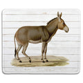 Dealzepic - Animal Art Mousepad - Natural Rubber Mouse Pad Printed With Donkey On Rustic Wood Background - Stitched Edges - 9.5X