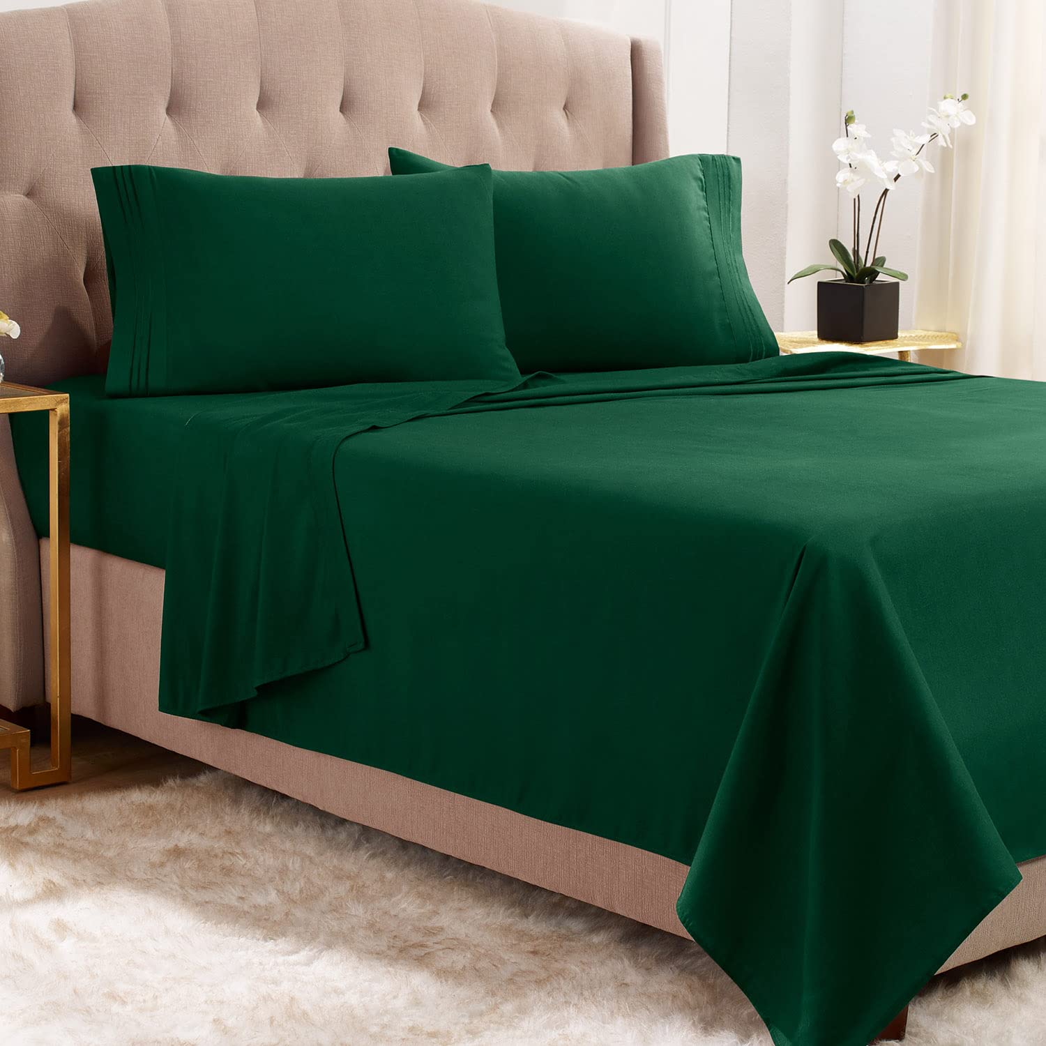 Empyrean Full Size Sheets - 4 Pc Super Soft Bed Sheets Full Size - Double Brushed Microfiber Full Size Bed Sheets - Hotel Luxury