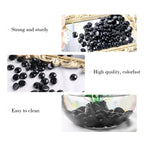 Domestar 2Lb Black Flat Glass Marbles, Decorative Marbles For Vases Aquarium Pebbles Fish Tank Rocks Vase Fillers Diy Crafts Tab