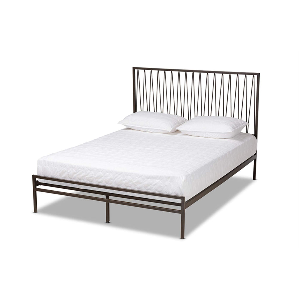 Baxton Studio Jeanette Modern and Contemporary Black Finished Metal Full Size Platform Bed