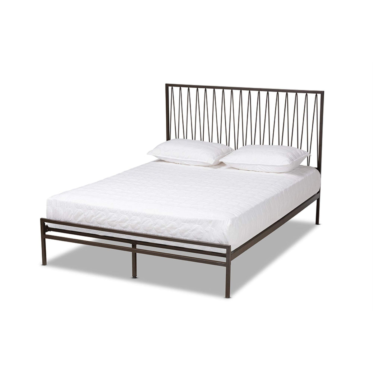 Baxton Studio Jeanette Modern and Contemporary Black Finished Metal Full Size Platform Bed