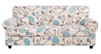 Searchi Stretch Sofa Cover Printed Couch Cover, Floral Pattern 4 Pieces Sofa Slipcover With 3 Separate Cushion Cover, Washable Furniture Protector For Living Room(Sofa, Ball Flower)
