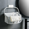 CALANDIS Plastic Shower Caddy Tote Portable Bathroom Basket for Dorm Bath Light Grey