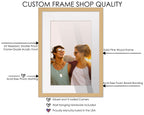 27X40 Natural Wood With White Mat | 30X43 Frame Matted To 27X40 | Display Your Picture Under Uv Acrylic Shatter Guard Front, Wit