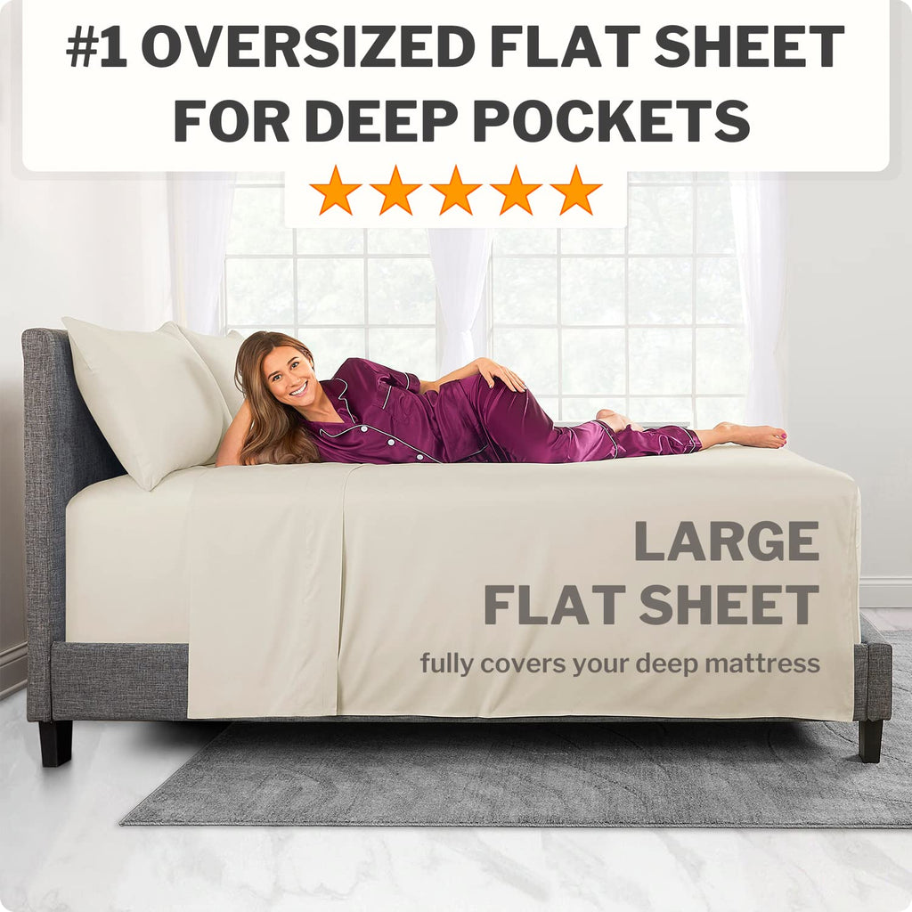 Extra Deep Pocket Twin Bed-Sheets - 3-Piece Includes: 18   -21    Inch Super Extra Deep Pocket Fitted Sheet - Oversize Flat Shee