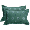 Huesland By Ahmedabad Cotton 144 Tc Cotton Pillow Cover Set Of 2  Dark Green & Light Green