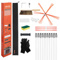 VEVOR Chimney Sweep Kit, 33 ft Maximum Extendable Length Chimney Brush, Chimneys Cleaning Kit with Bristle Replacements & Goggle