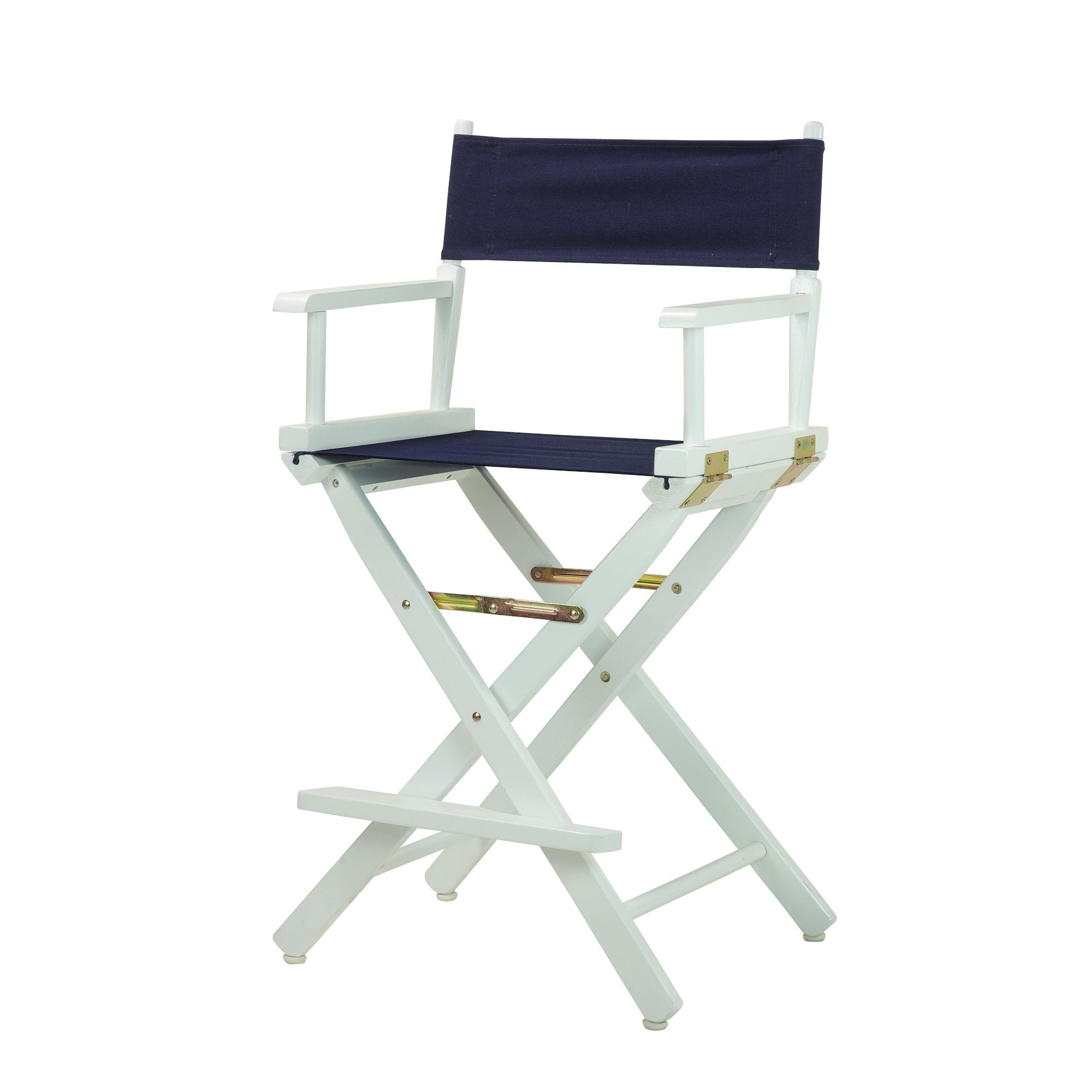 Casual Home 24 Directors Chair White Frame with Navy Canvas, Counter Height