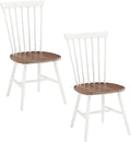 OSP Home Furnishings Eagle Ridge Traditional Windsor Style Solid Wood Dining Chairs 2-Pack, Cream
