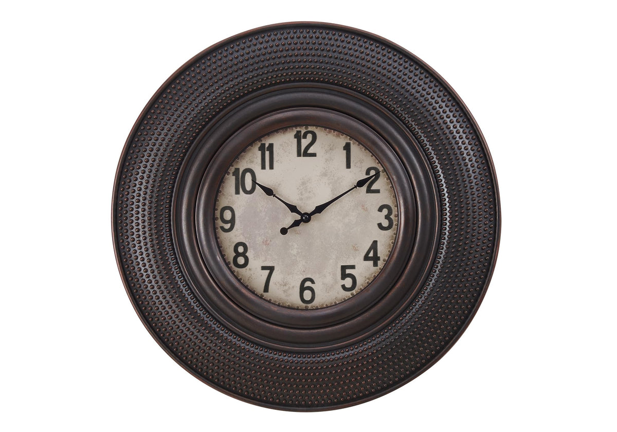 Monarch Specialties I 9045 Clocks, 20' Round, Wall Clock, Antique Brown, Transitional