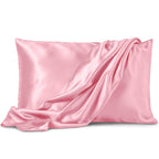 Pure Bedding Satin Pillowcase 2 Pack - King Size (20''X40'', Pink) - Silky Pillow Cases For Hair And Skin - Satin Pillow Covers