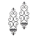 Scrollwork Candle Wall Sconce Duos (Fleur-De-Lis)
