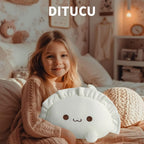 Ditucu Cute Dumpling Plush Pillow - 8 Inch Soft White Stuffed Animal Toy for Kids, Funny Food Design