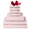Mellanni Split King Sheet Set - 7-Piece Iconic Collection Bedding, (Including 4 Pillowcases), 16-Inch Deep Pocket, Easy Care, Extra Soft, Cooling Sheets, Brushed Microfiber - Blush Pink