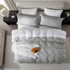 Nestl Light Grey California King Duvet Cover Sets - Soft Prewashed Cal King Duvet Cover, 3 Piece, With Zipper Closure, 1 Duvet Cover 104X98 Inches And 2 Pillow Shams