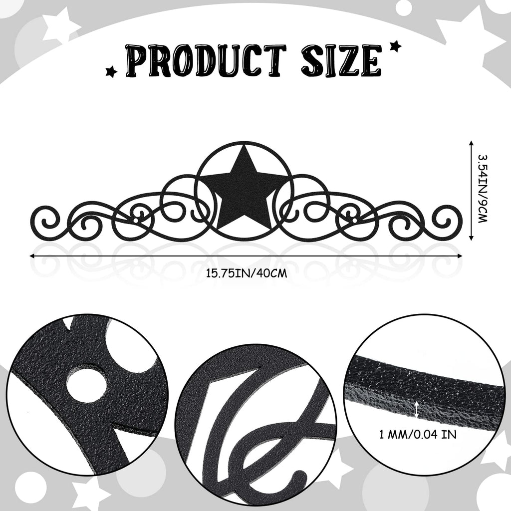 Leifide Metal Star Decor Scroll Wall Decor Black Metal Wall Decor Rustic Metal Star Wall Decor Country Star Decorations For Home