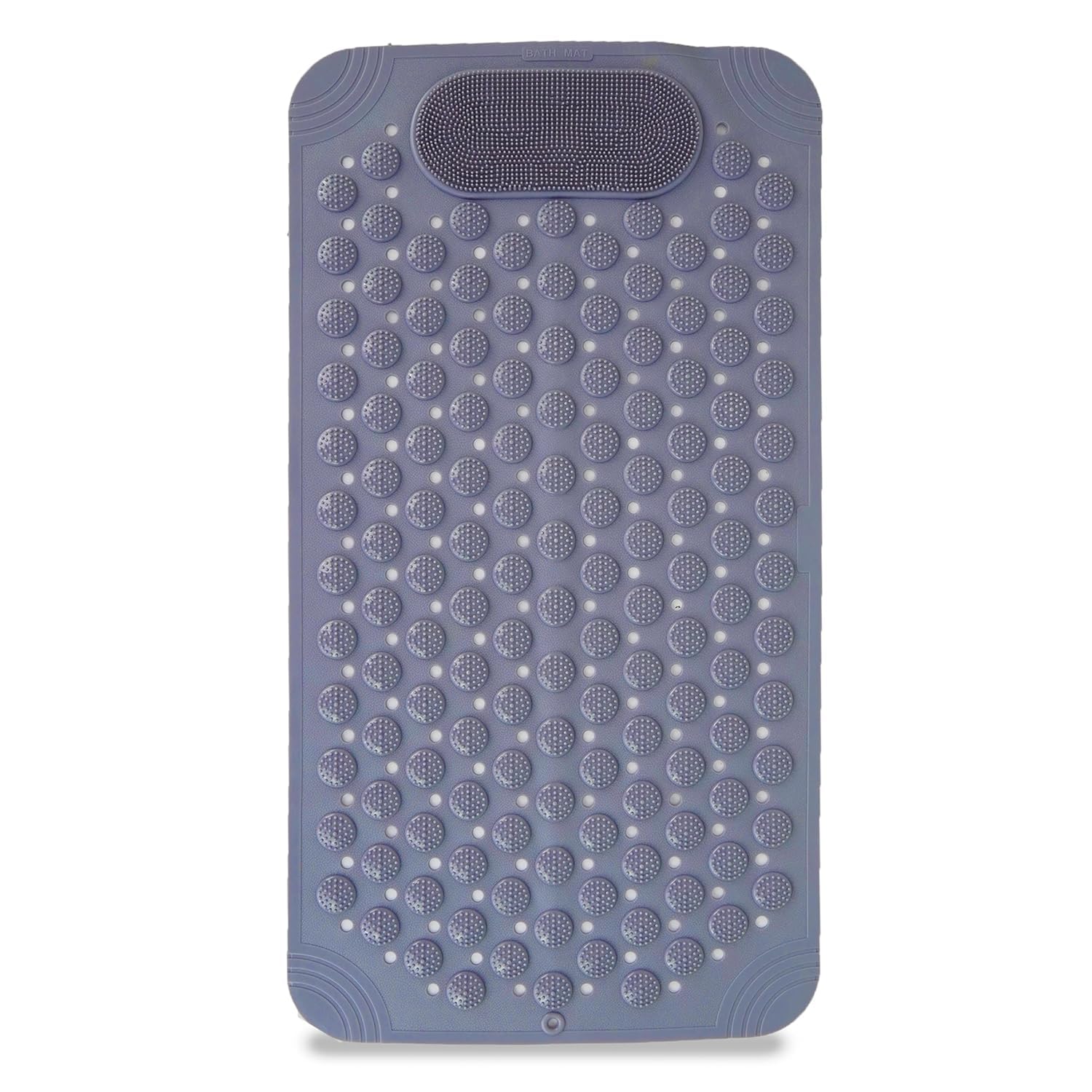 SIXTHDIVE Anti Slip Bath Mat for Bathroom & Shower, Silicone Bath Mat with Foot Scrubber, Drain Holes & Suction Cups (Pack of 1 