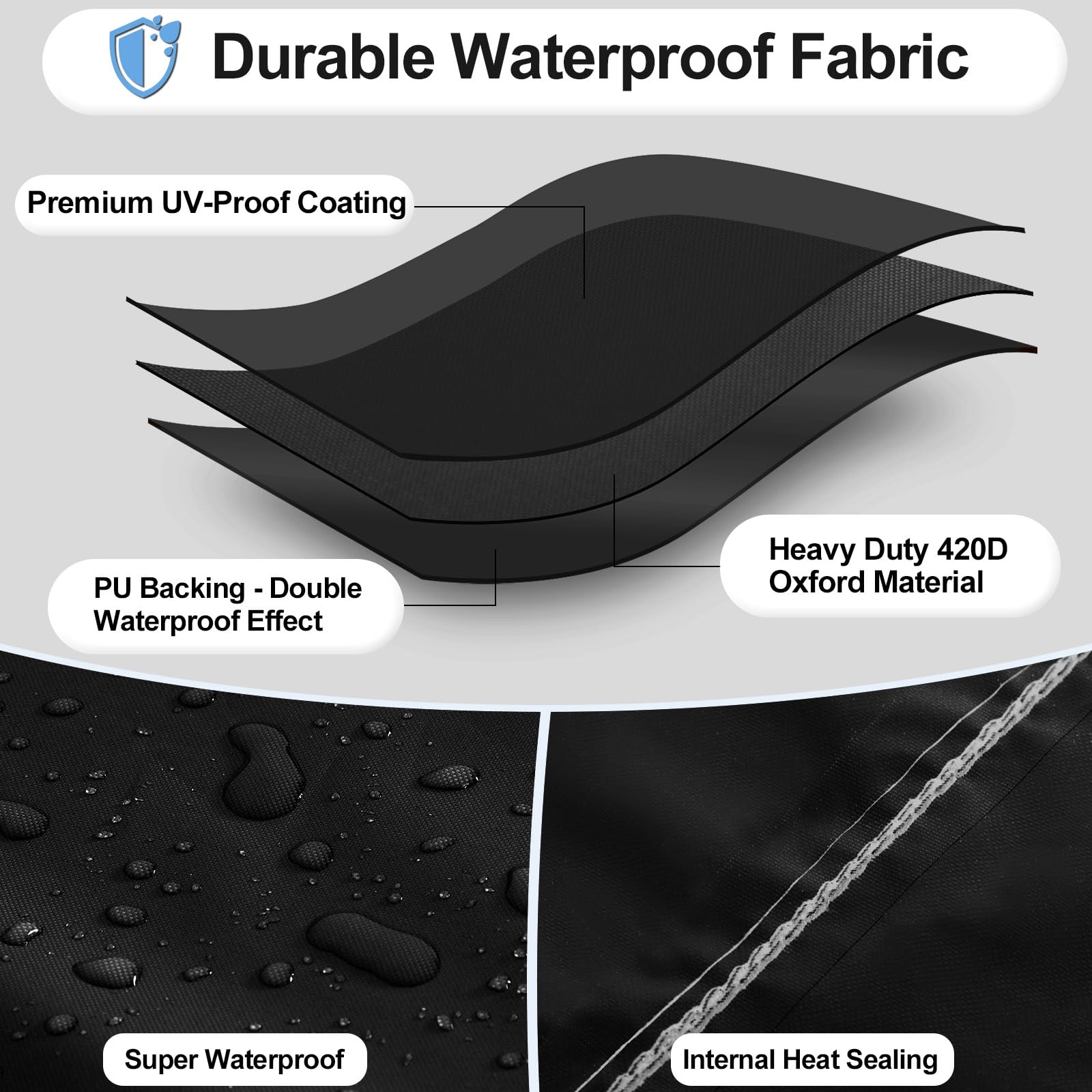 Outdoorlines Waterproof Outdoor Patio Heater Covers With Zipper And Storage Bag, Dust-Proof Uv-Resistant Windproof Propane Heavy Duty Heater Cover For Standing Heater, 2 Packs-90Hx23Lx23W Inch Black