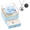 ASELFAD Preserved Flowers Real Light Blue Rose, Eternal Flowers Rose Gifts for Women Mom Grandma Wife and Girlfriend, Birthday A