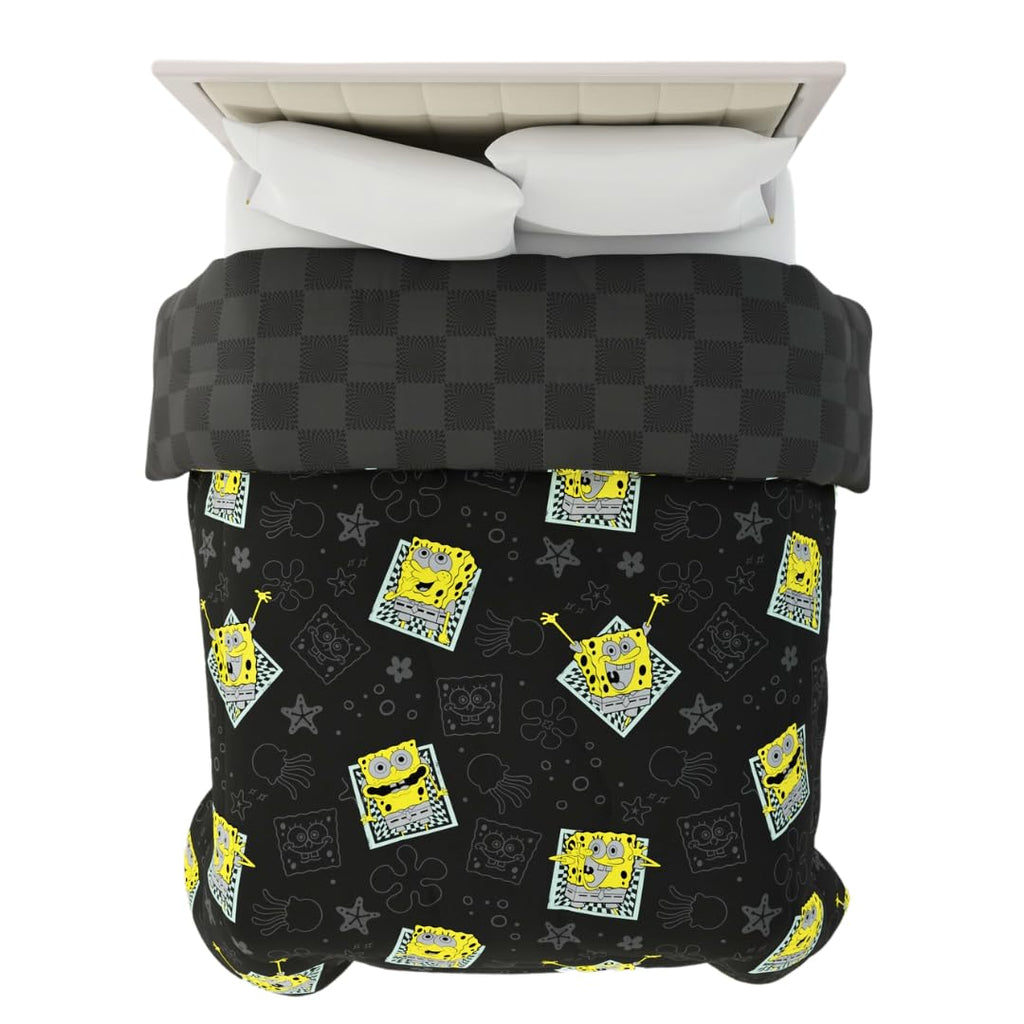 Franco Spongebob Squarepants Comforter Queen Microfiber Black Reversible RC0259