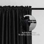 Miulee Black Velvet Curtains Thermal Insulated Blackout Curtain Drapes For Bedroom Living Room Darkening 108 Inches Long Curtains Panels Rod Pocket Set Of 2