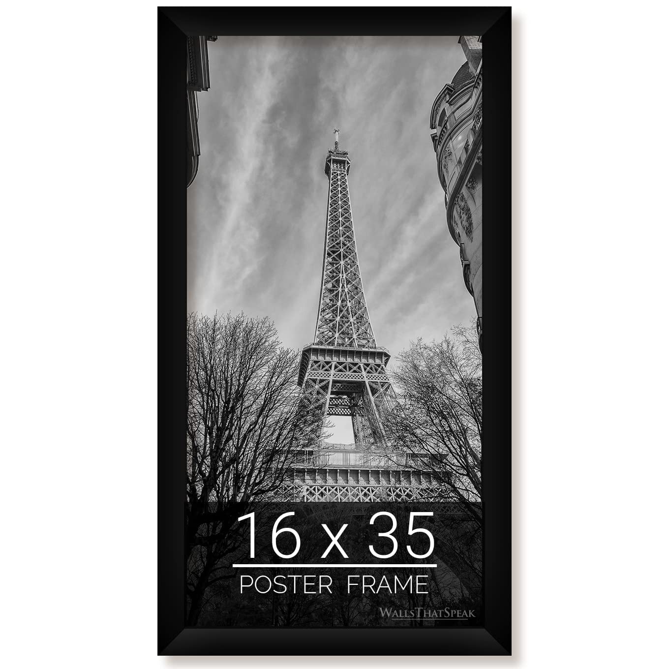 wallsthatspeak 16x35 Black Picture Frame for Puzzles Posters Photos or Artwork