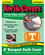 Collegiate Kwik-Covers Rectangle Plastic Table Covers, Bundle Of 2 (University Of Tennessee, 8')