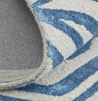 HomeRoots 511113 10 x 13 ft. Blue & Ivory Wool Geometric Hand Tufted Handmade Rectangle Area Rug