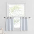 Nicetown Room Darkening Small Window Curtains Elegant Home Decorative Blackout Valance Tiers With Grommet Top For Living Room Nursery Bedroom, 29 Wide By 24 Long, Greyish White, 2 Panels